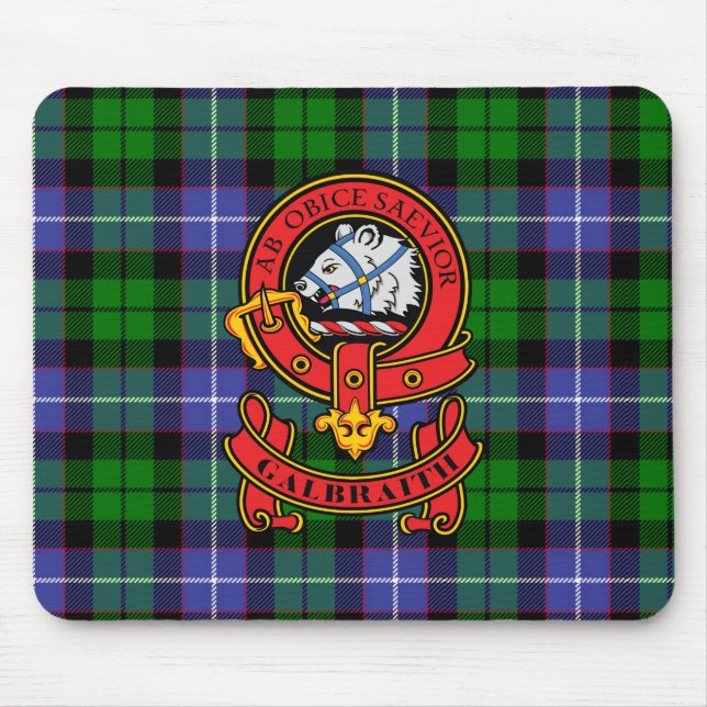 Tapis De Souris Clan Galbraith Souris avec Clan Tartan (Devant)