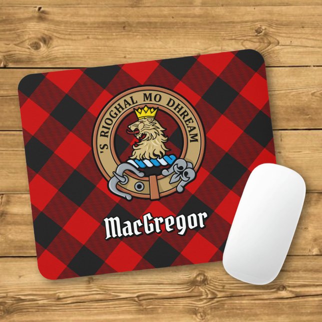 Tapis De Souris Clan Gregor Crest sur Rob Roy Tartan (Créateur téléchargé)
