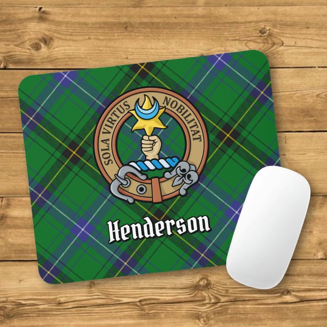 Tapis De Souris Clan Henderson Crest sur Tartan (Créateur téléchargé)