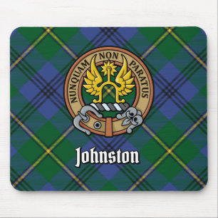 Tapis De Souris Clan Johnston Crest sur Tartan