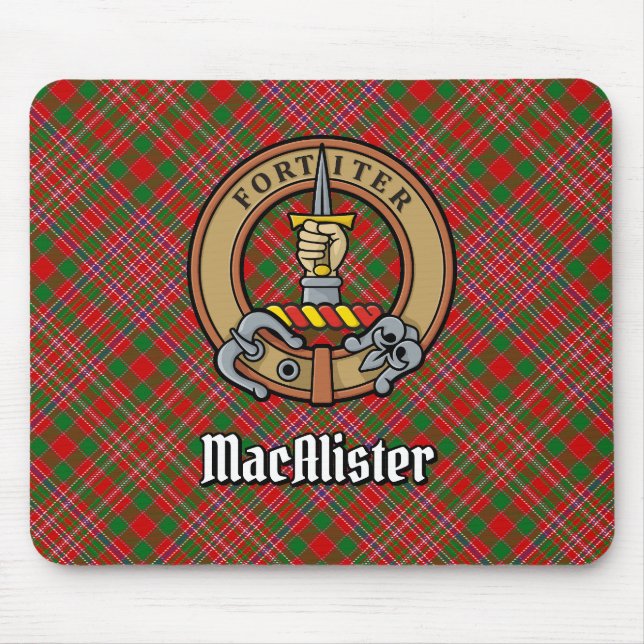 Tapis De Souris Clan MacAlister Crest sur Tartan (Devant)