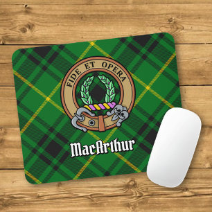 Tapis De Souris Clan MacArthur Crest sur Tartan