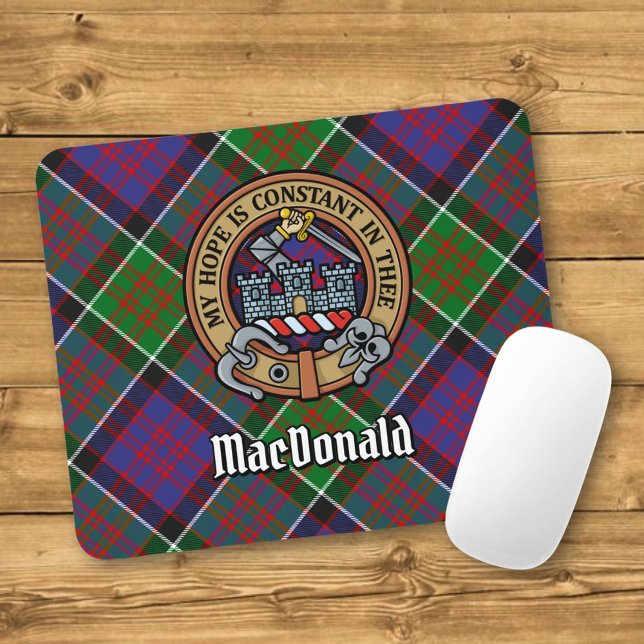 Tapis De Souris Clan MacDonald de Clanranald Crest sur Tartan (Créateur téléchargé)