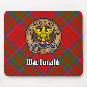 Tapis De Souris Clan MacDonald de Keppoch Crest sur Tartan
