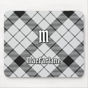 Tapis De Souris Clan MacFarlane Tartan noir et blanc