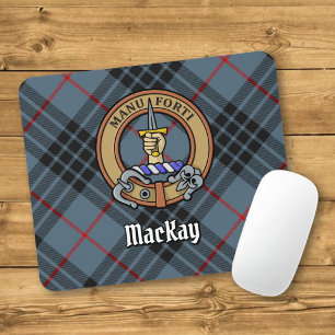 Tapis De Souris Clan MacKay Crest sur Blue Tartan