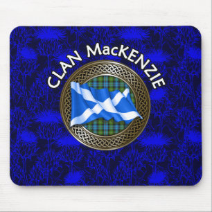 Tapis De Souris Clan MacKenzie Crest & Tartan Knot sur le chardon