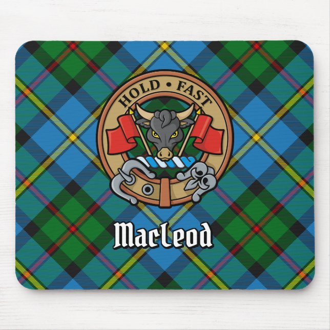 Tapis De Souris Clan MacLeod Crest sur la chasse Tartan (Devant)