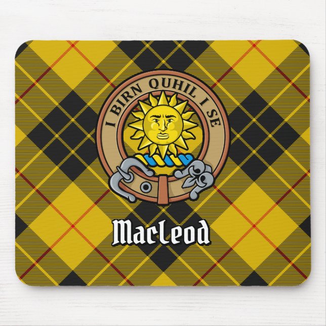 Tapis De Souris Clan MacLeod de Lewis Crest sur Tartan (Devant)