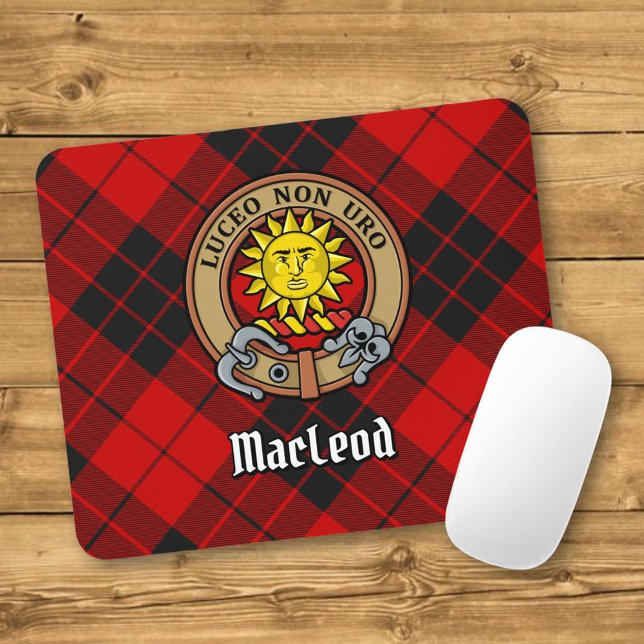 Tapis De Souris Clan MacLeod de Raasay Crest sur Tartan (Créateur téléchargé)