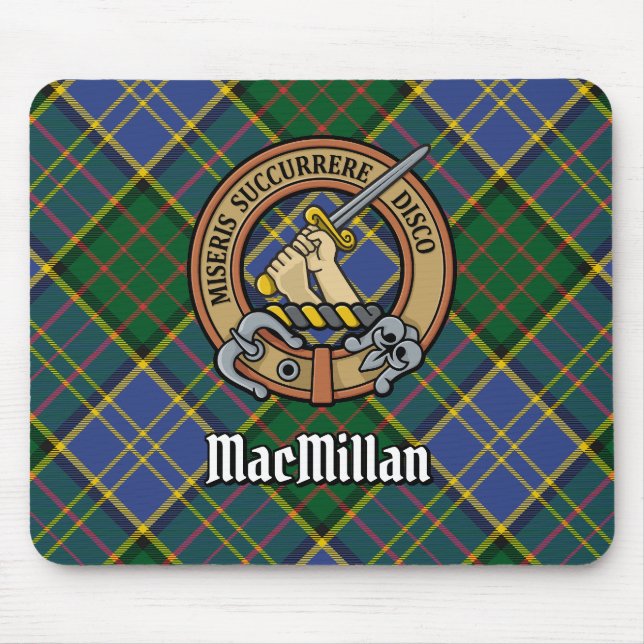 Tapis De Souris Clan MacMillan Crest sur la chasse Tartan (Devant)
