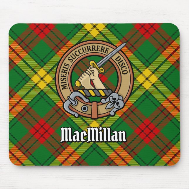 Tapis De Souris Clan MacMillan Crest sur Tartan (Devant)