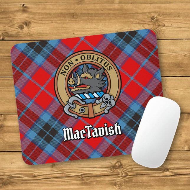 Tapis De Souris Clan MacTavish Crest sur Tartan (Créateur téléchargé)