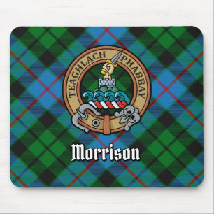 Tapis De Souris Clan Morrison Crest sur la chasse Tartan