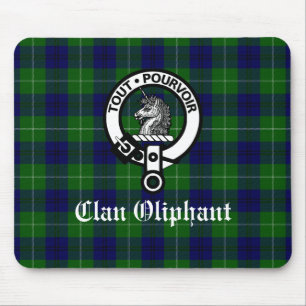 Tapis De Souris Clan Oliphant Crest Badge et Tartan