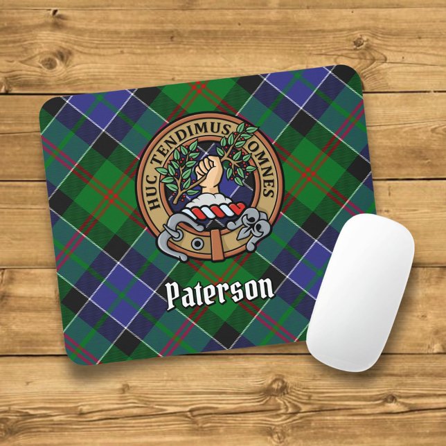 Tapis De Souris Clan Paterson Crest sur Tartan (Créateur téléchargé)