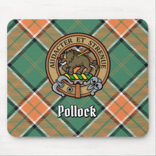 Tapis De Souris Clan Pollock Crest sur Tartan