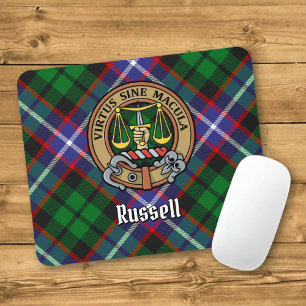 Tapis De Souris Clan Russell Crête sur Tartan