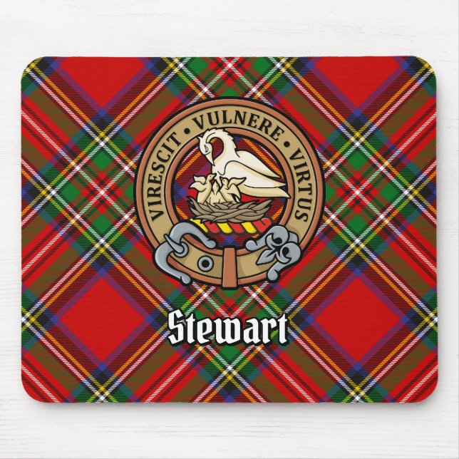 Tapis De Souris Clan Stewart Crest sur Tartan (Devant)