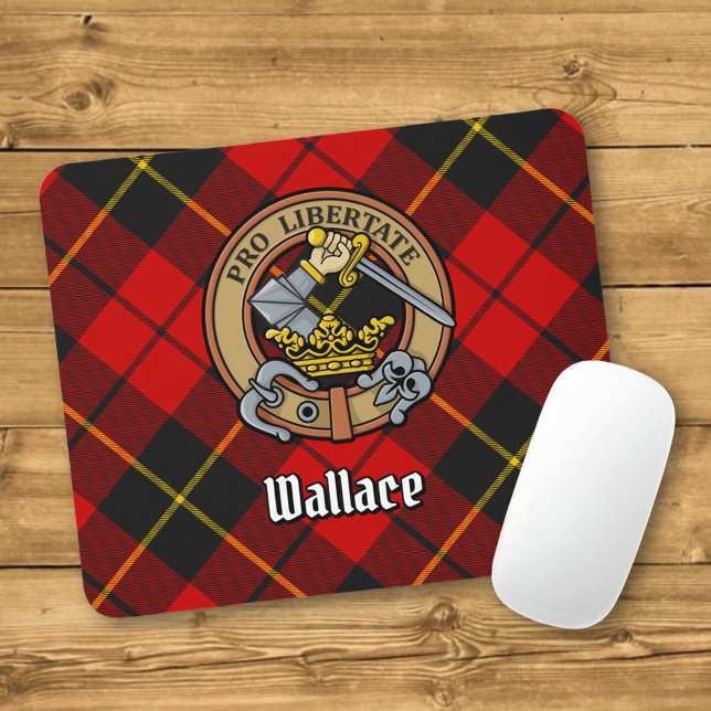 Tapis De Souris Clan Wallace Crest sur Tartan (Créateur téléchargé)