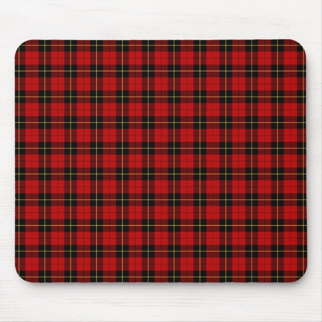 Tapis De Souris Clan Wallace Tartan Classic Rouge écossais Plaid (Devant)