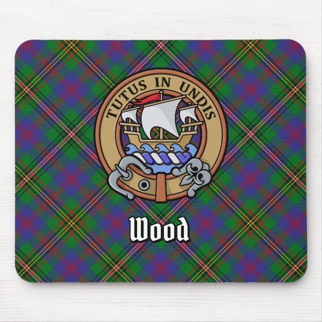 Tapis De Souris Clan Wood Crest sur Tartan (Devant)