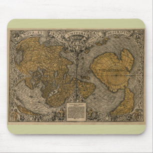 Tapis De Souris Classic 1531 Carte du monde antique par Oronce Fin