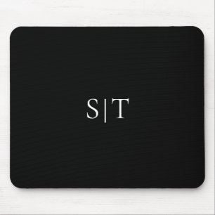 Tapis De Souris Classique Monogramme Personnalisable Noir et Blanc
