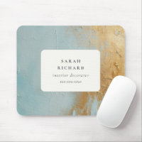 Classy Artistic Aqua Blue Gold Paint Business