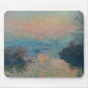 Tapis De Souris Claude Monet - Coucher de soleil sur la Seine à La