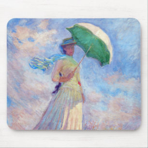 Tapis De Souris Claude Monet - Femme à l'ombrelle tournée vers la