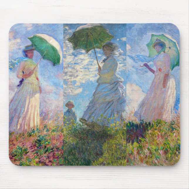Tapis De Souris Claude Monet - Femme avec série Parasol (Devant)