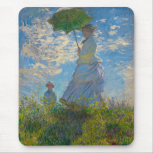 Tapis De Souris Claude Monet Femme avec un parasol