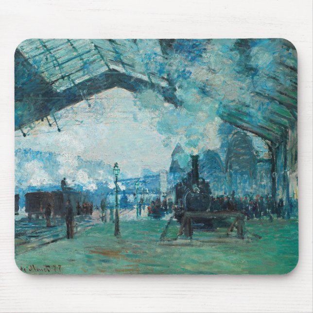 Tapis De Souris Claude Monet France Train Railroad Travel Art (Devant)