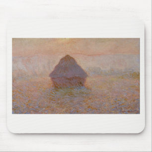 Tapis De Souris Claude Monet Grainstack, Sun in the Mist (1891)