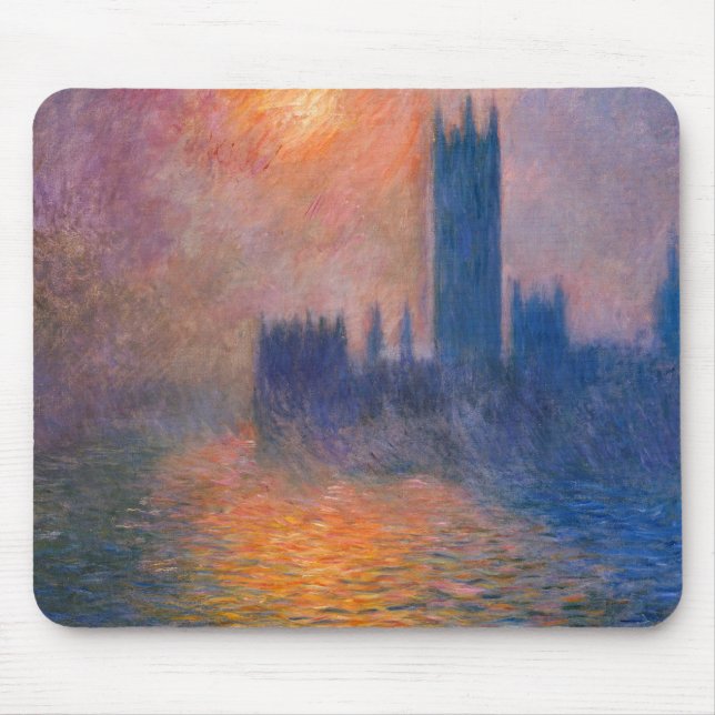 Tapis De Souris Claude Monet Les Chambres du Parlement au coucher  (Devant)