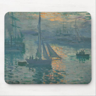 Tapis De Souris Claude Monet Lever de soleil marine voilier Impres