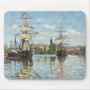 Tapis De Souris Claude Monet  Navires circulant sur la Seine à Ro