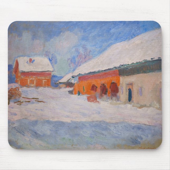 Tapis De Souris Claude Monet - Norvège, Maisons rouges à Bjornegaa (Devant)