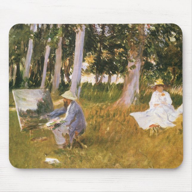 Tapis De Souris Claude Monet peignant, Bordure d'un bois par Sarge (Devant)