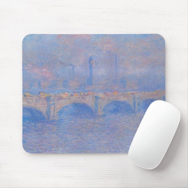 Tapis De Souris Claude Monet Pont de Waterloo Impression Soleil Ar (Avec souris)