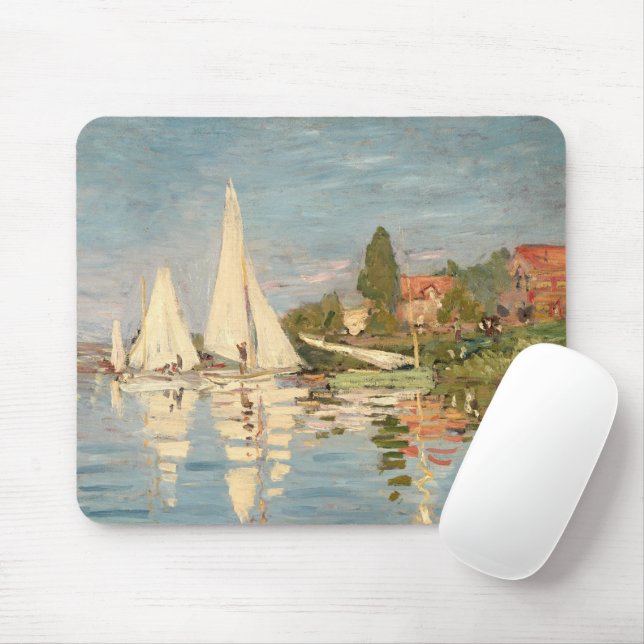 Tapis De Souris Claude Monet | Regatta at Argenteuil, c.1872 (Avec souris)