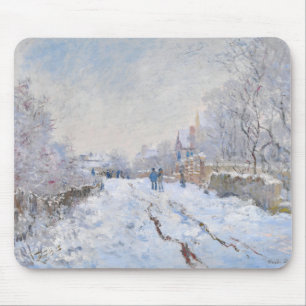 Tapis De Souris Claude Monet - Scène de neige à Argenteuil