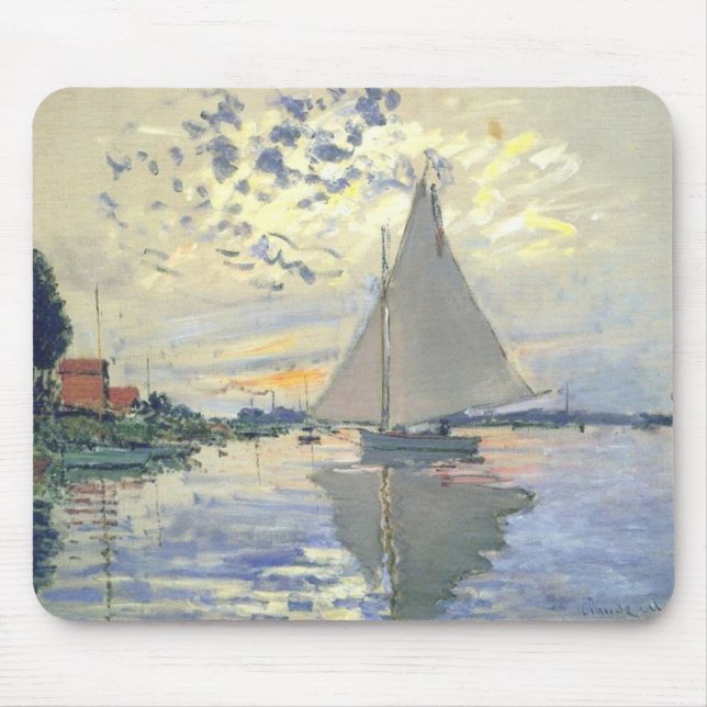 Tapis De Souris Claude Monet - Voilier Au Petit Gennevilliers (Devant)