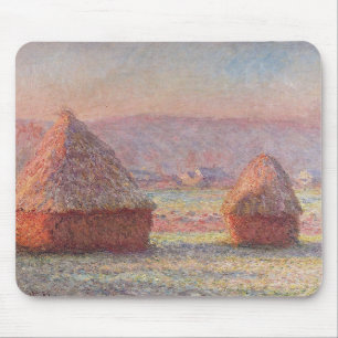 Tapis De Souris Claude Monet White Frost Sunrise (Haystacks)