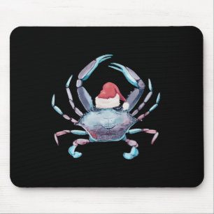 Tapis De Souris Clause de crabe de Santa plage côtière Noël juille