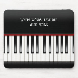 Tapis De Souris Clavier de piano avec citation