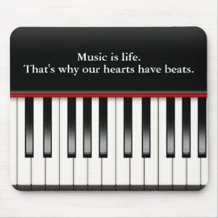 Tapis De Souris Clavier de piano avec citation de musique