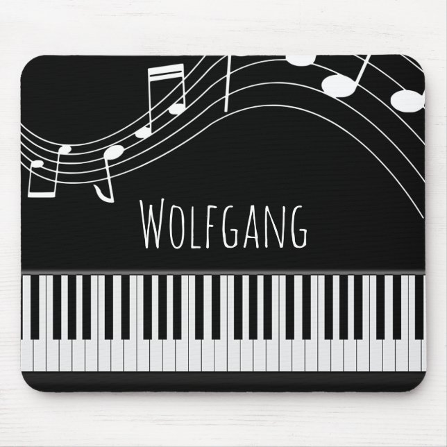 Tapis De Souris Clavier de piano et notes musicales (Devant)