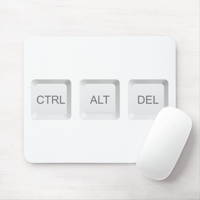 Tapis De Souris Clavier d'ordinateur CTRL ALT DEL de SlipperyJoe (Avec souris)